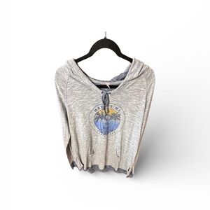 TechStyles  Boyfriend style Gray Maui Hawaii Graphic Hoodie.